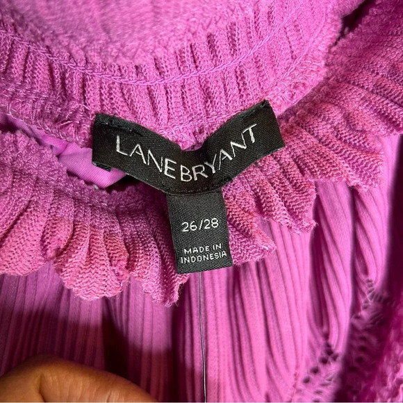 NWT Lane Bryant Orchid Purple Off the Shoulder Scalloped Edge Top size 26/28 - Picture 4 of 10